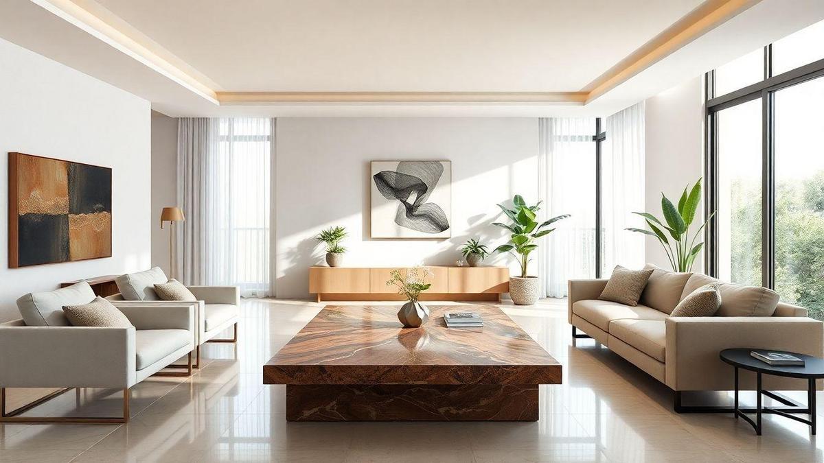 Estilo Contemporâneo: Mármore como Material de Exibição