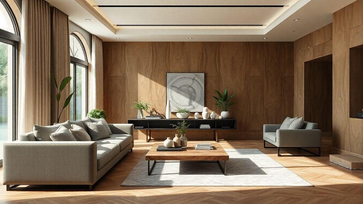 Inspirações de design usando mármore na sala de estar