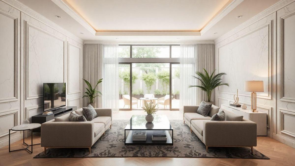 Instalação de mármore na lareira