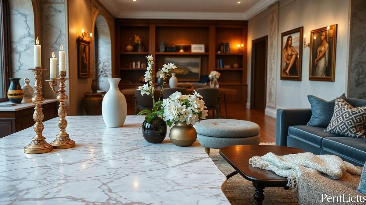 Acessórios de casa que trazem elegância ao mármore rústico