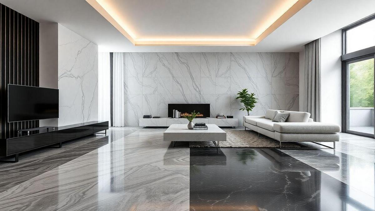 Comparação de Estética entre Mármore e Porcelanato