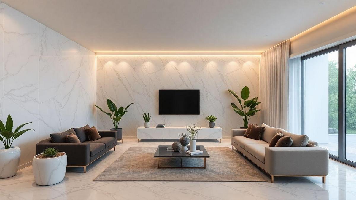 Criando Ambientes Únicos com Mármore e Iluminação