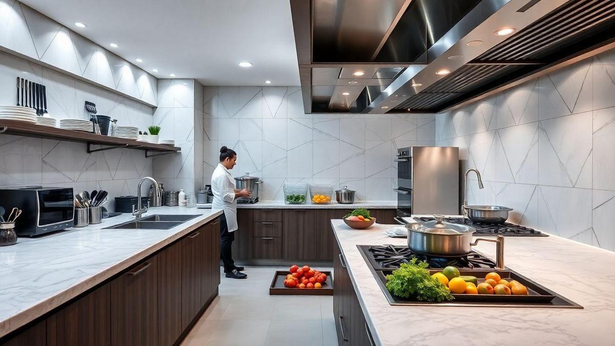 Importância da Manutenção de Superfícies de Quartzo em Cozinhas Comerciais