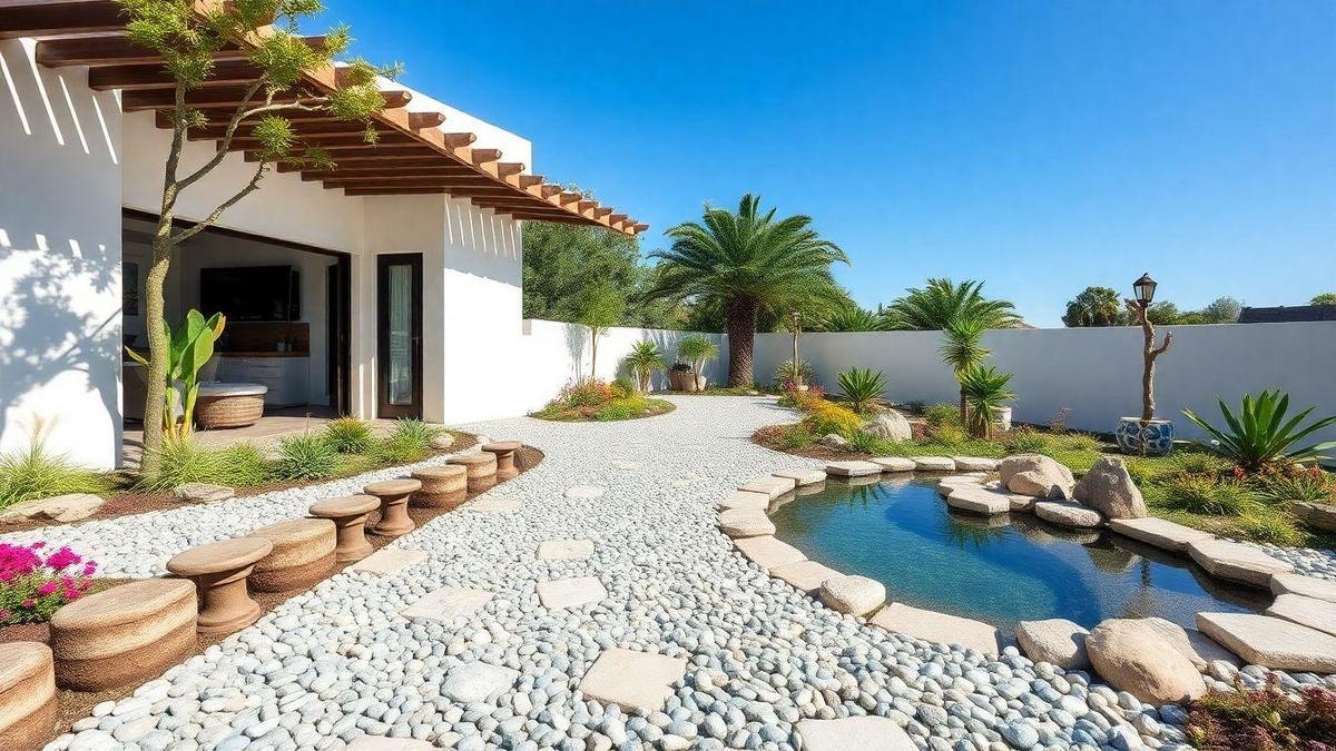 Quartzo em Decoração Exterior com Paisagismo